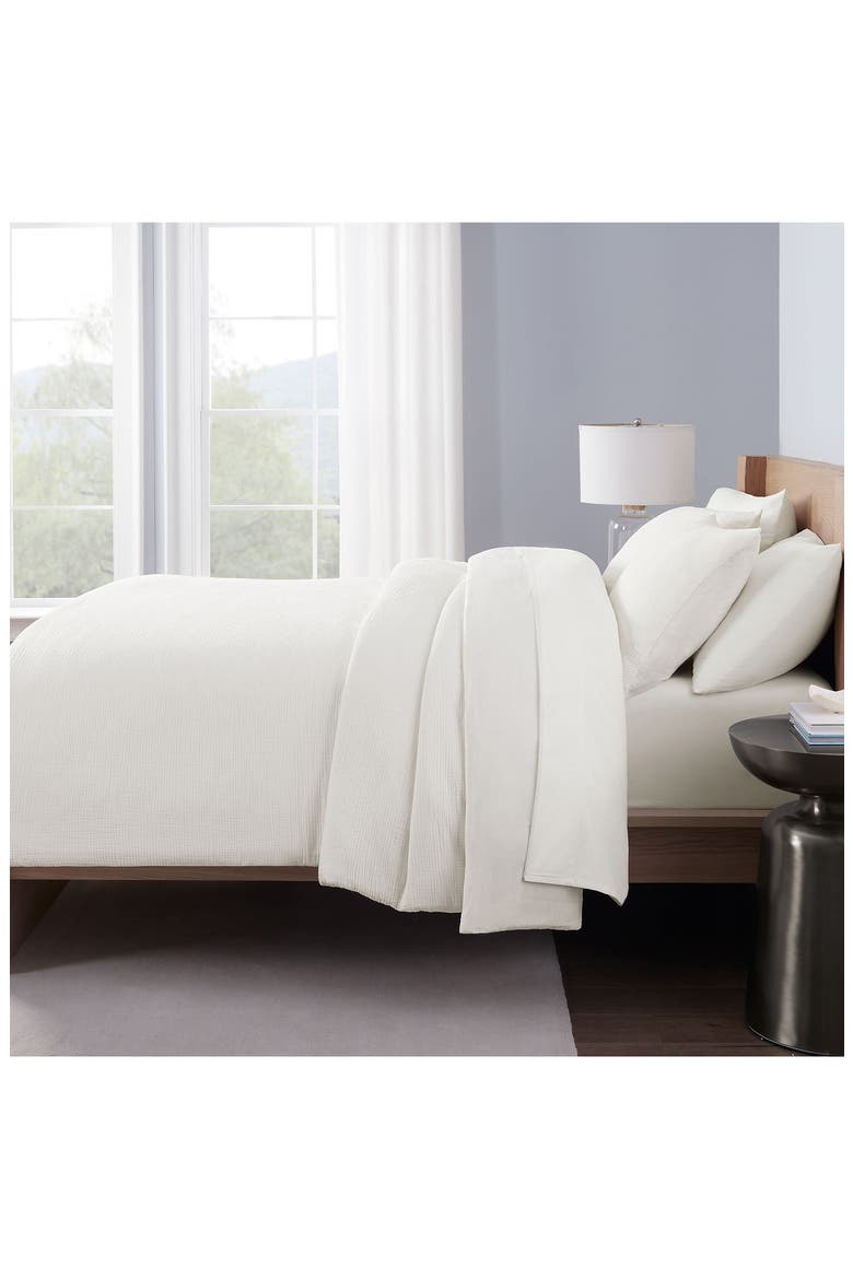 Sixth & Pine Texture Gauze Duvet Cover & Sham Set, Alternate, color, WHITE