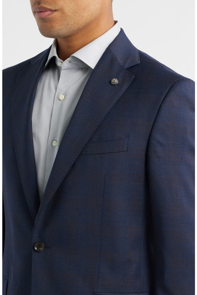 Esprit Navy Deco Plaid Wool Suit, Alternate, color, NAVY
