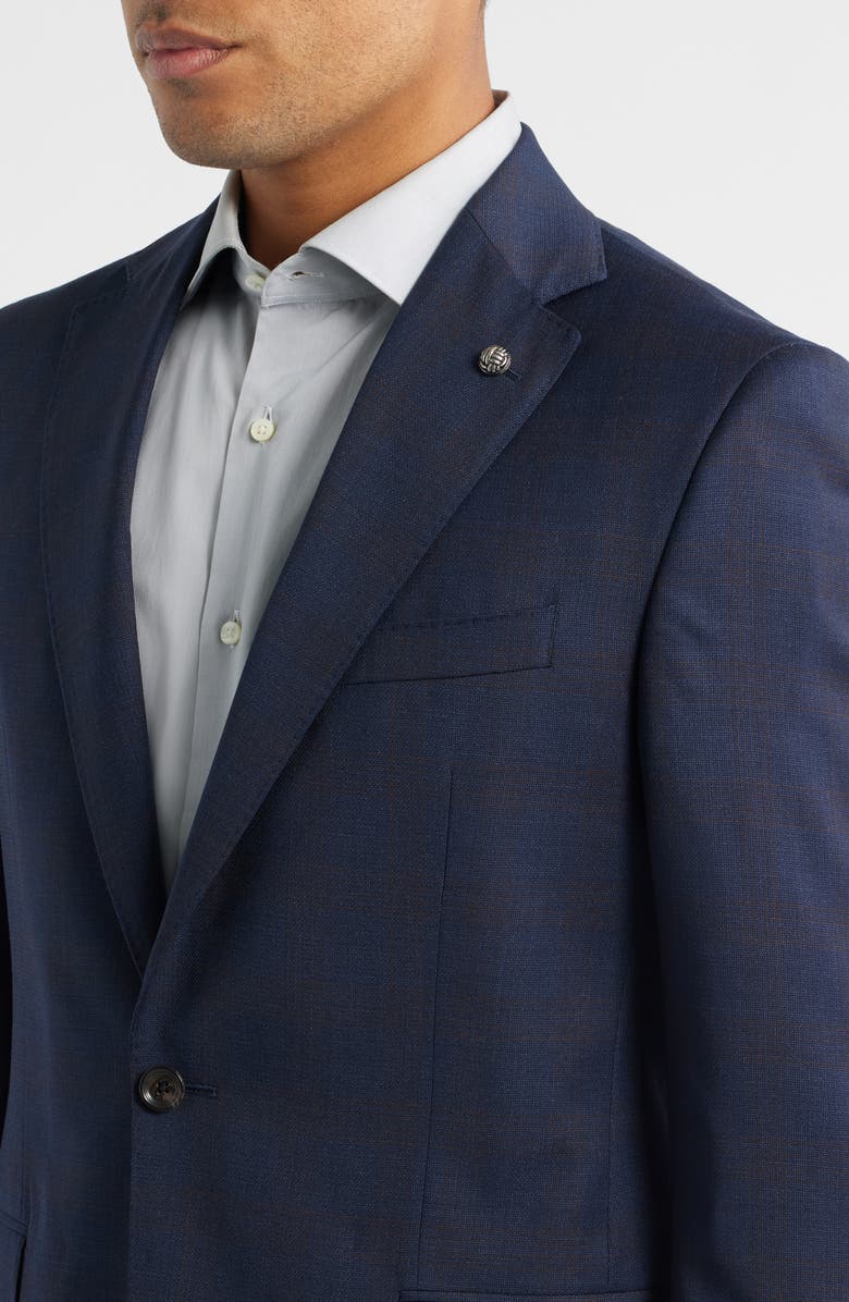 Jack Victor Esprit Navy Deco Plaid Wool Suit, Alternate, color, Navy