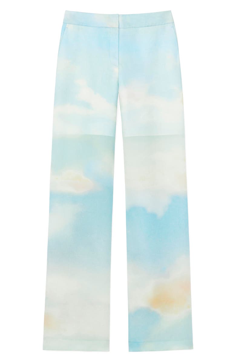 Lafayette 148 New York Sullivan Sky Scene Print Silk Organza Pants, Alternate, color, 