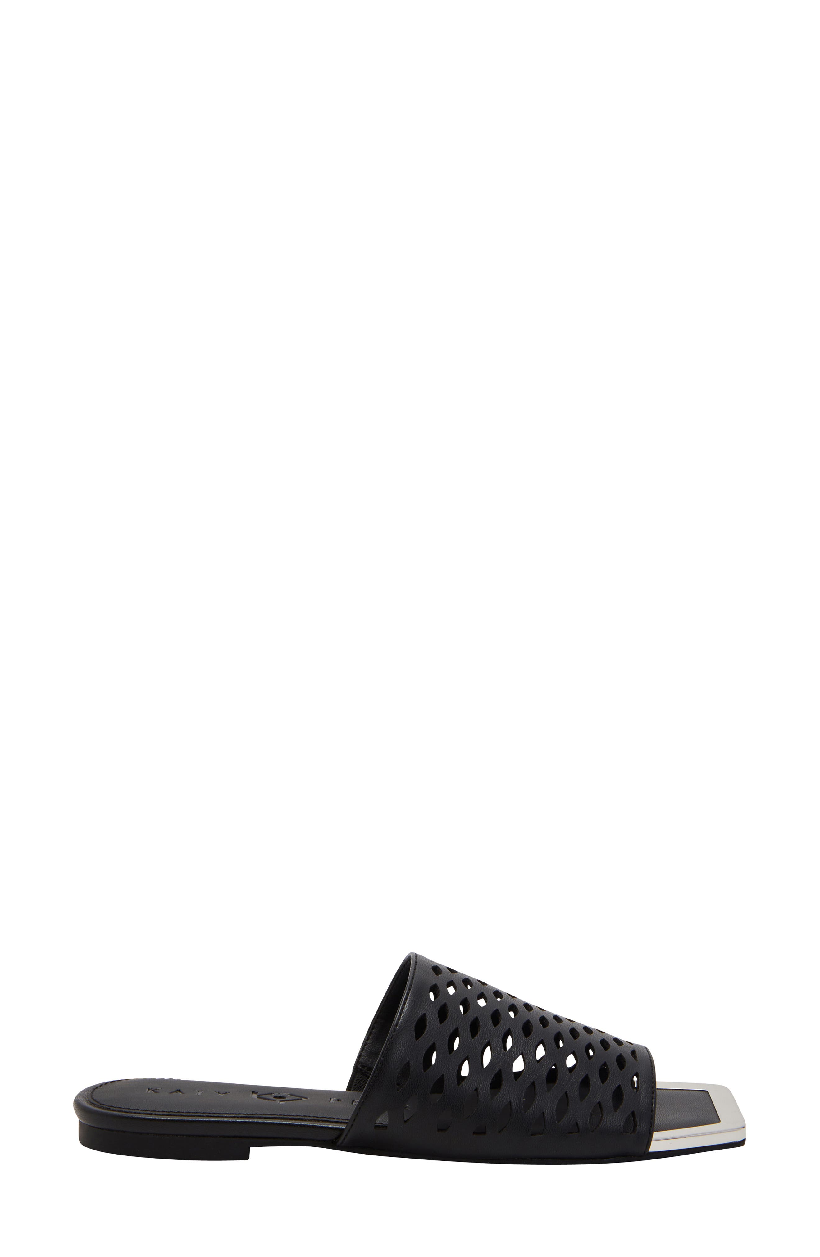 The Caught Up Cutout Slide Sandal, Alternate, color, BLACK