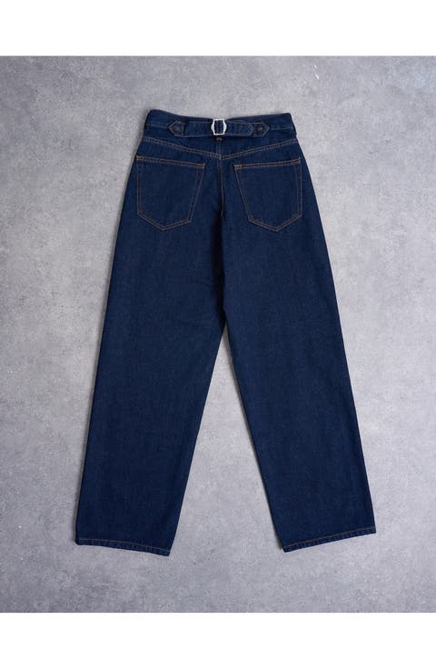 Cinch Back Low Rise Relaxed Straight Leg Jeans (Tall)