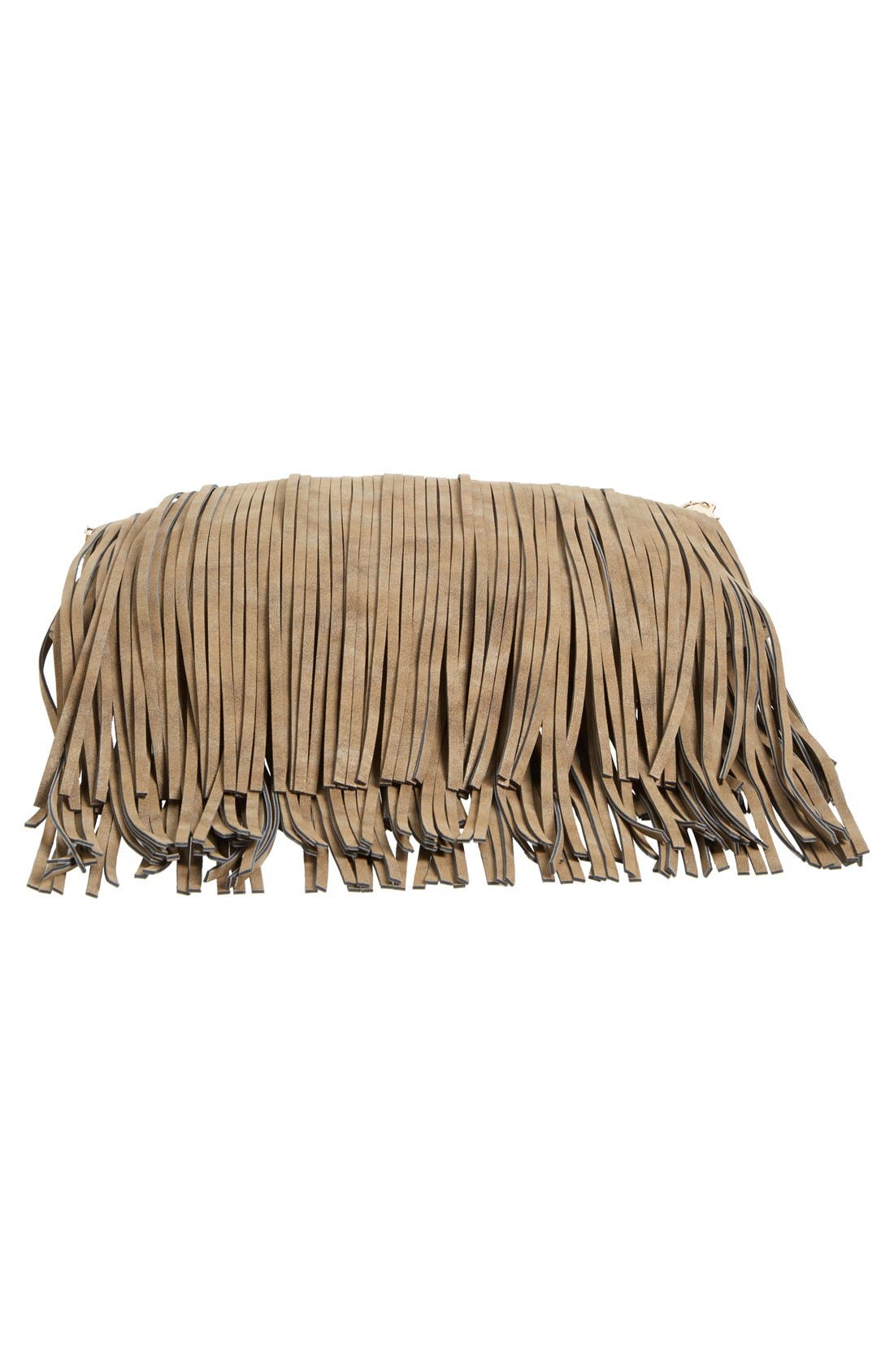 Foldover Fringe Tote, Alternate, color, BRONZE