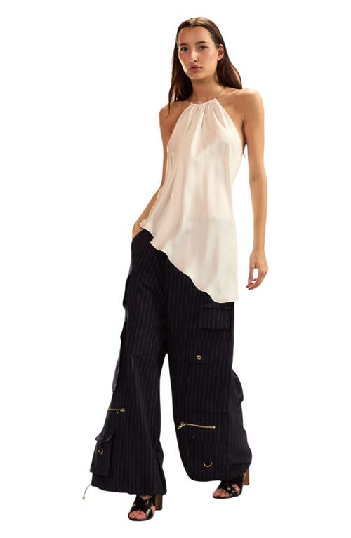 Cynthia Rowley Talita Silk Blouse In Neutral