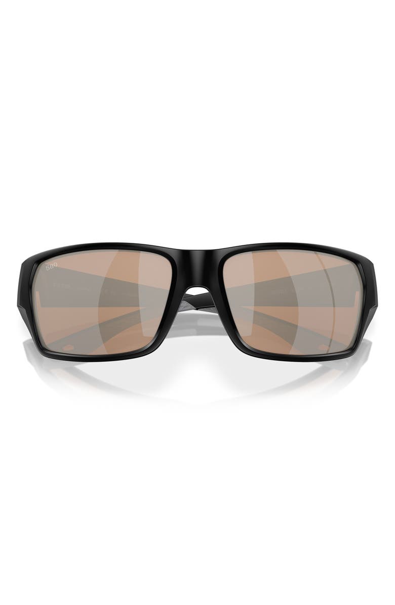 Costa Del Mar Tailfin 57mm Polarized Rectangular Sunglasses, Alternate, color, Copper