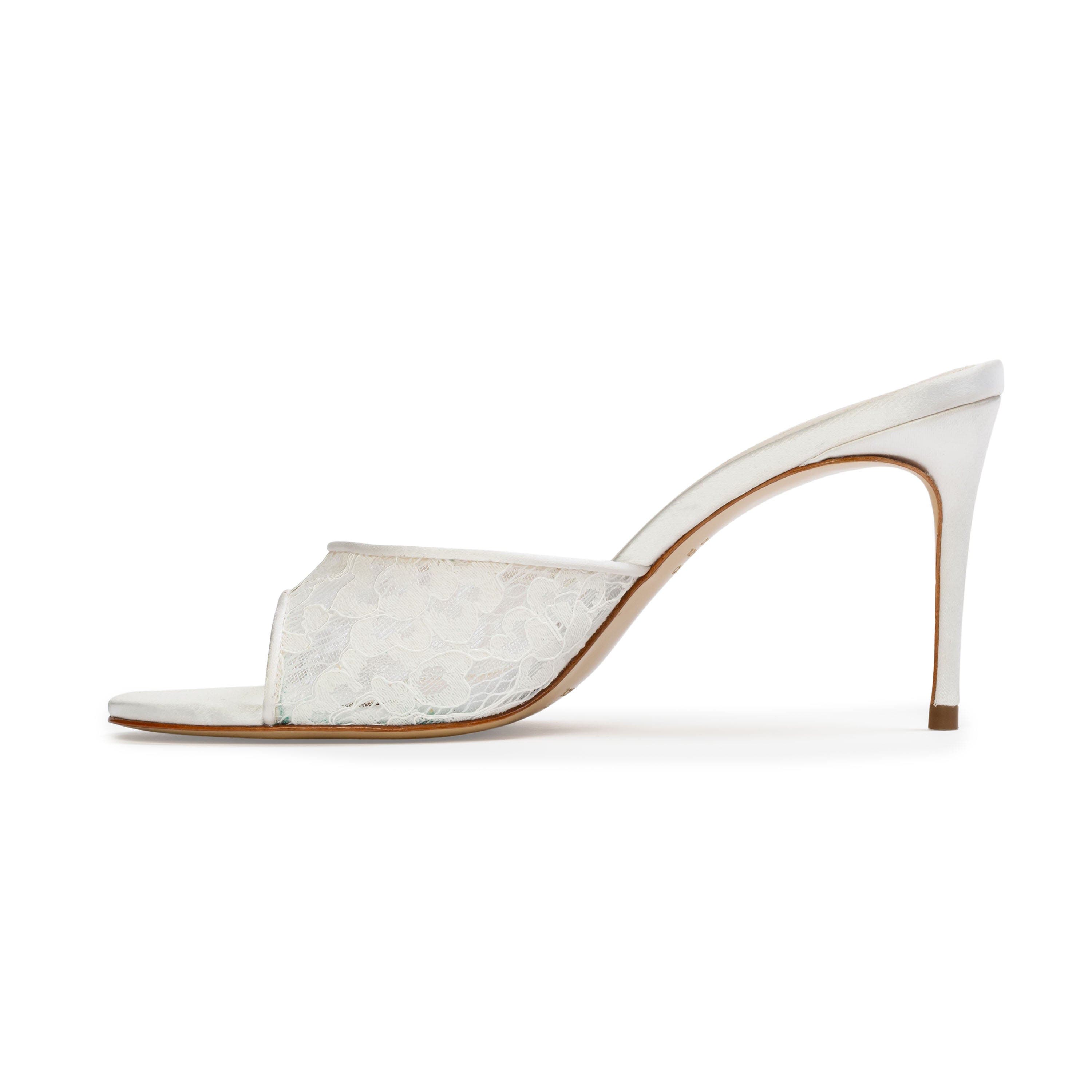 Celeste 80 Mule, Alternate, color, White Lace