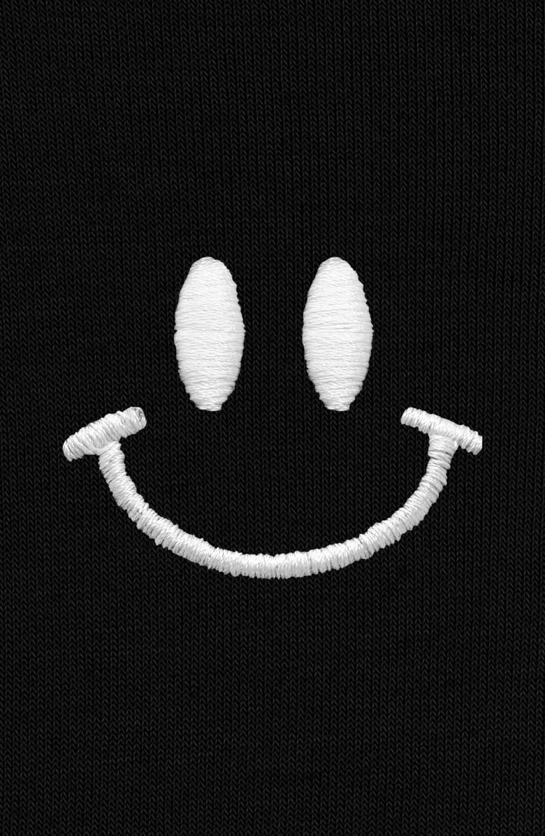 Dalix Smile Face Cropped Hoodie, Alternate, color, Black