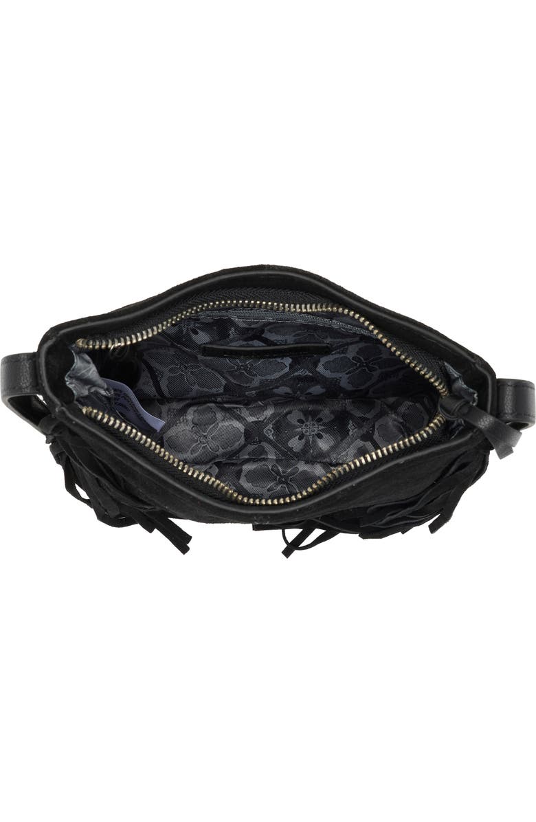 Lucky Brand Bran Nyra Small Fringe Crossbody Bag, Alternate, color, Black