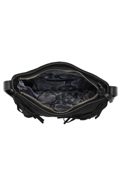 Lucky Brand Bran Nyra Small Fringe Crossbody Bag In Black