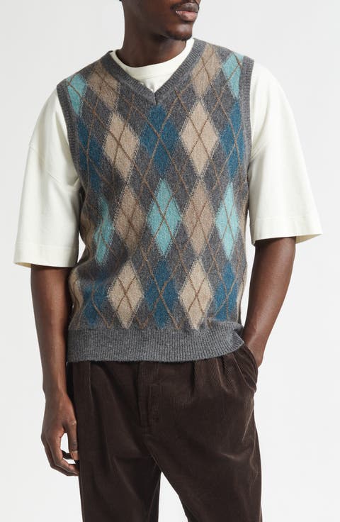 Argyle Intarsia Alpaca Sweater Vest