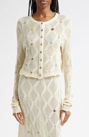 YanYan Cotton Lattice Stitch Cardigan