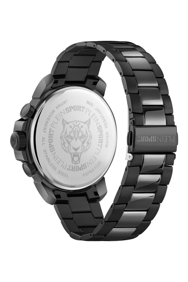 Powerlift Three Hand Quartz Bracelet Watch, 45mm, Alternate, color, BLACK