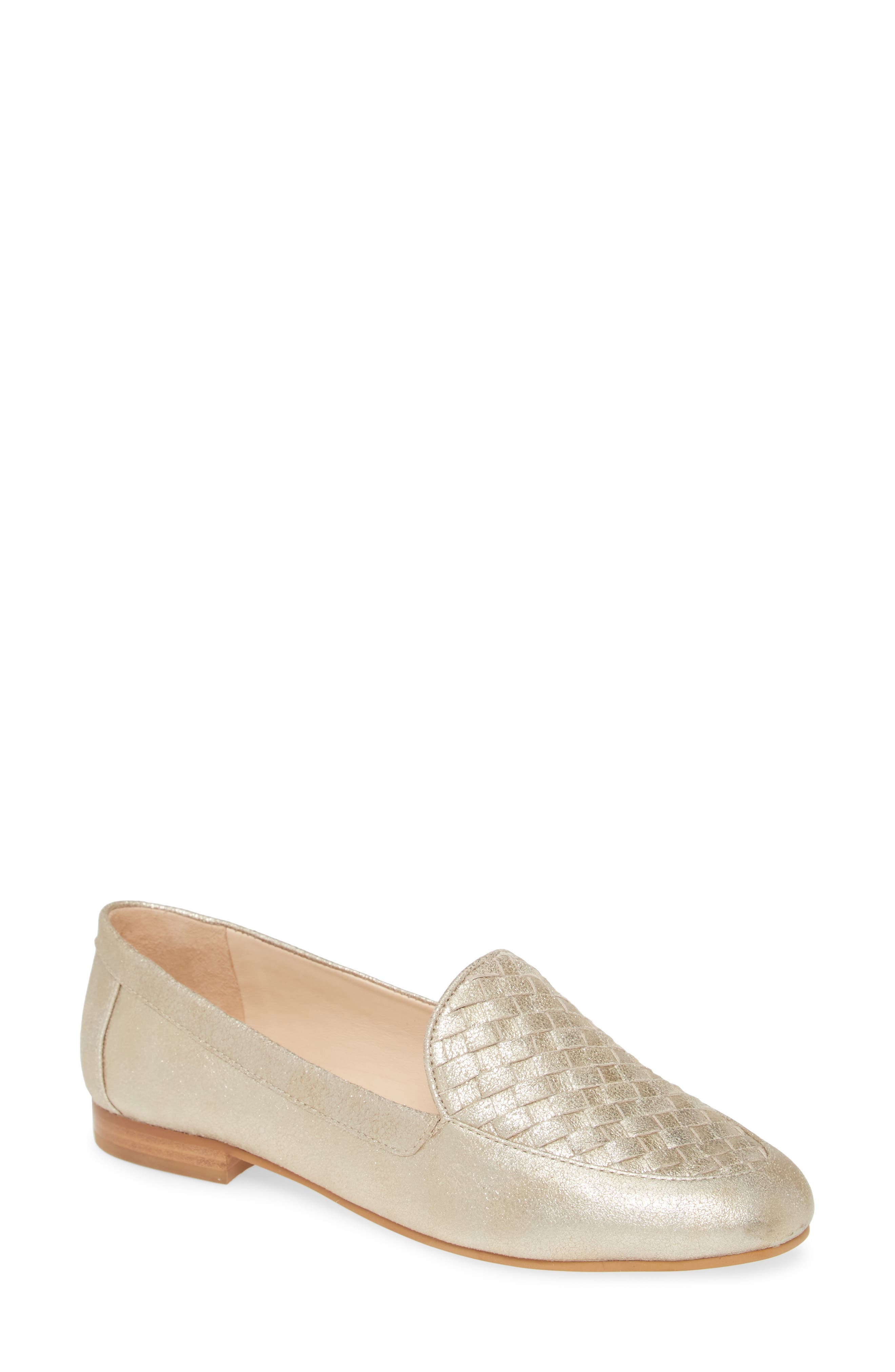 Pauline Loafer, Main, color, GOLD METALLIC SUEDE