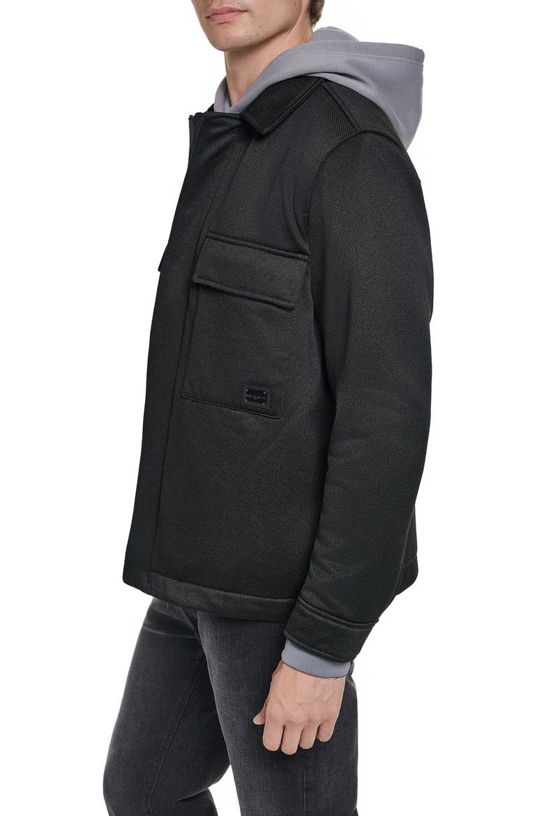 Twill Shirt Jacket, Alternate, color, BLACK