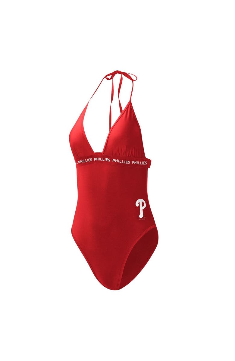 G-III 4HER BY CARL BANKS Women's G-III 4Her by Carl Banks Red Philadelphia Phillies Full Count One-Piece Swimsuit, Alternate, color, Red
