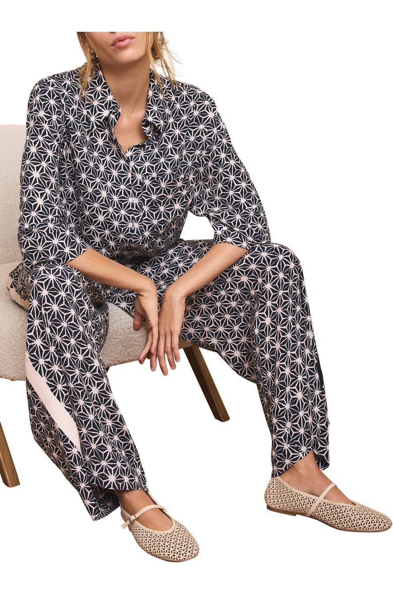 MINT VELVET Geometric Print Resort Shirt, Alternate, color, Blue