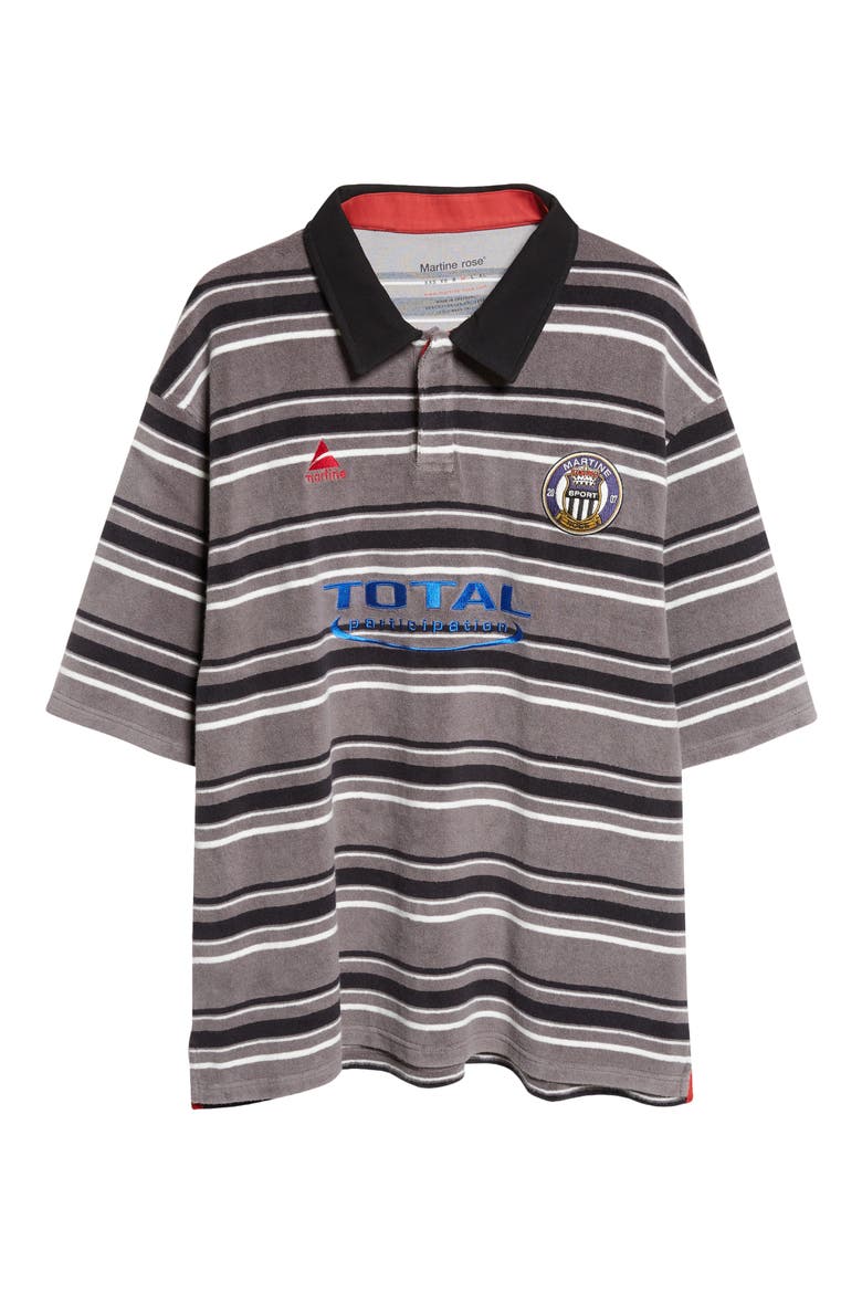 Stripe Oversize Polo, Alternate, color, GREY BLACK STRIPE