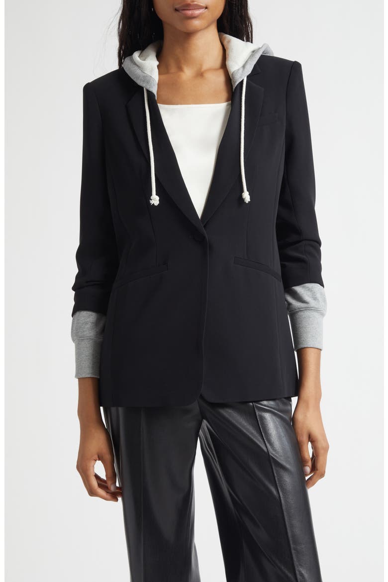 Hooded Khloe Jacket, Main, color, BLACK/ HEATHER GREY