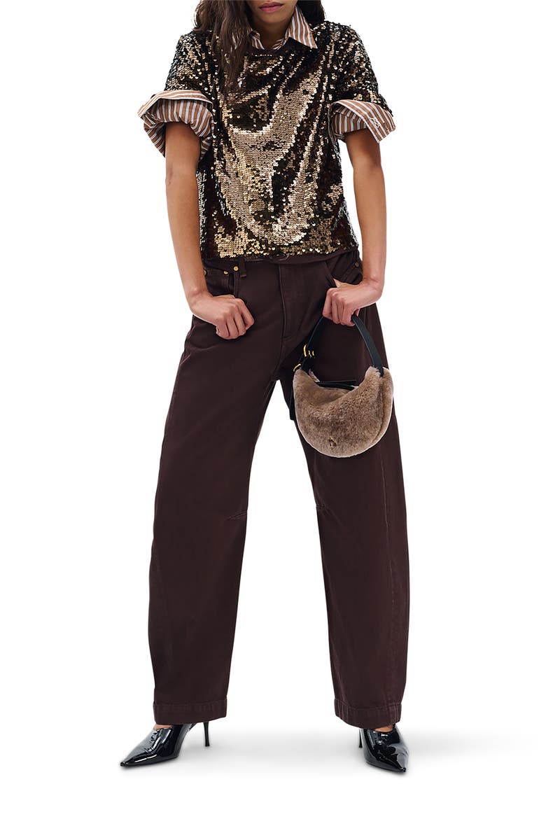 Lucy Sequin T-Shirt, Alternate, color, COFFEE
