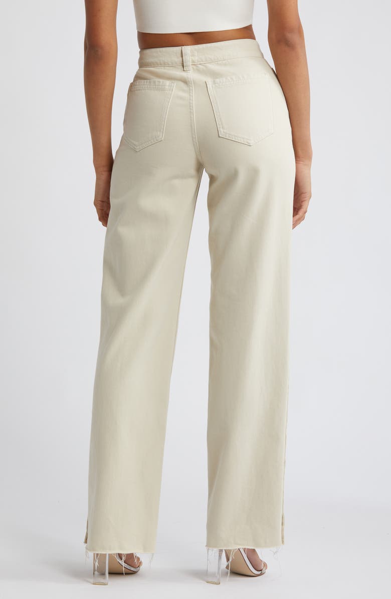 Mistress Rocks Side Button Detail High Waist Jeans, Alternate, color, Oat