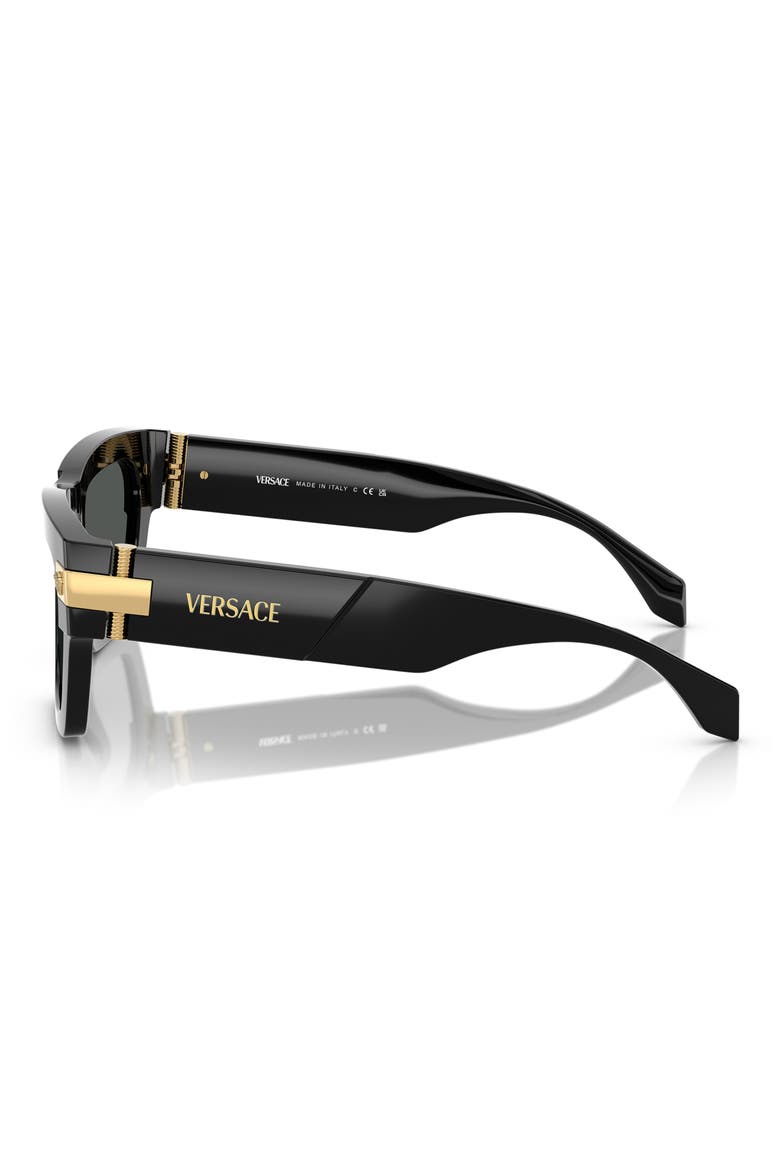 52mm Rectangular Sunglasses, Alternate, color, BLACK
