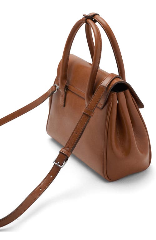 Mango Small City Faux Leather Handbag In Brown