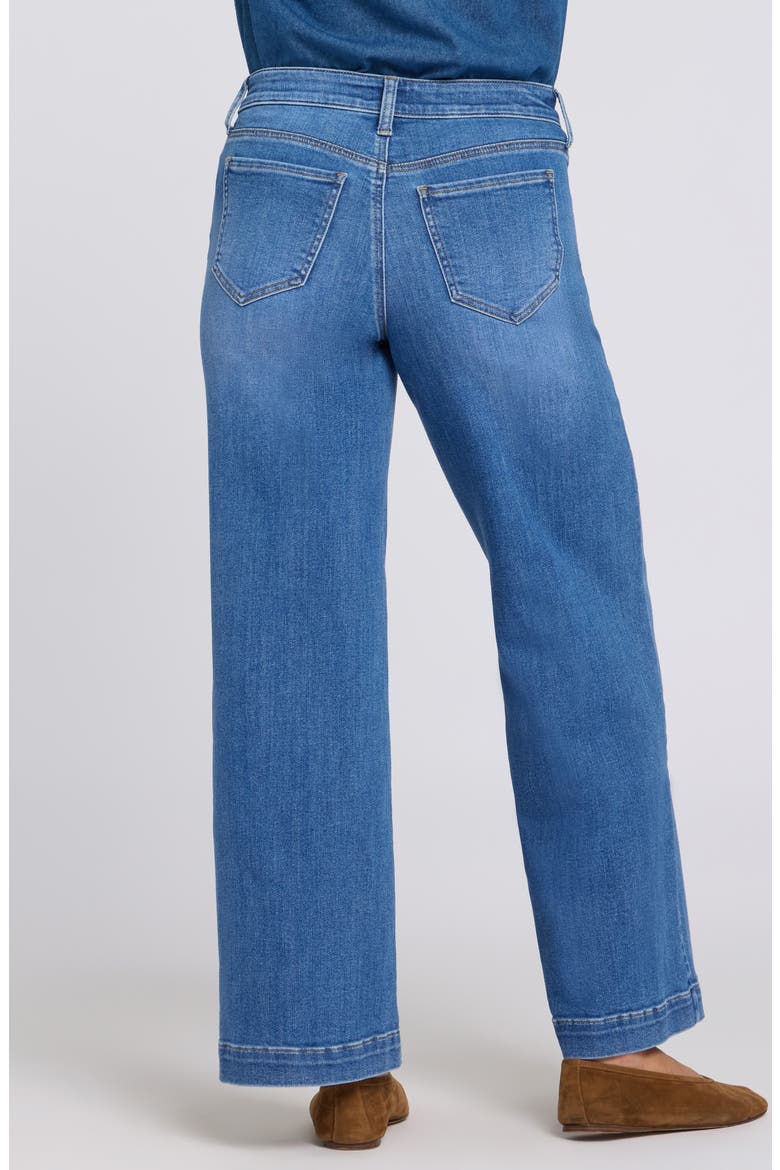 Teresa Exposed Button Wide Leg Jeans, Alternate, color, BLUE PARADISE