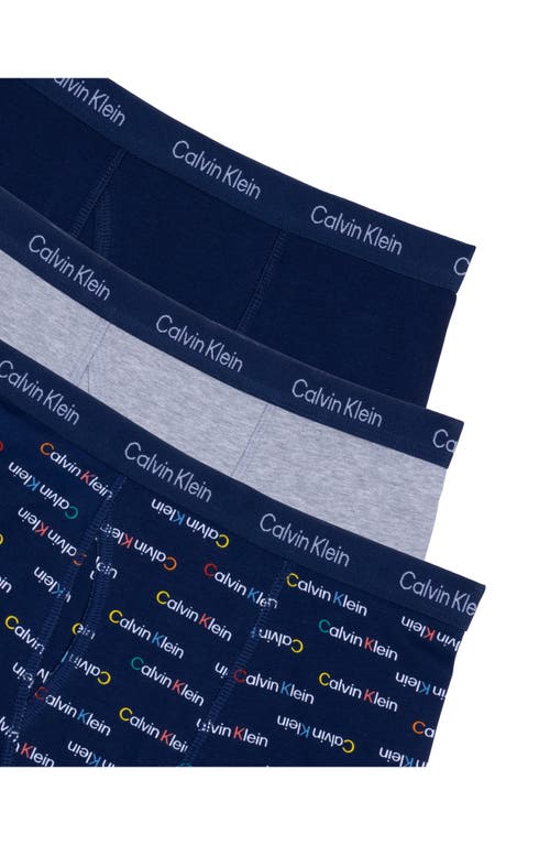 Calvin Klein Kids' Assorted 3-pack Stretch Cotton Boxer Briefs In Blue