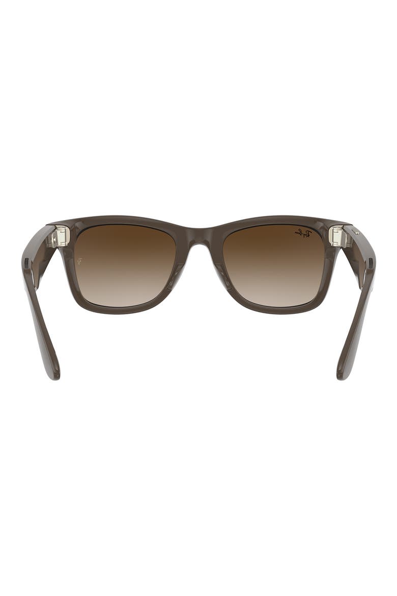 Stories Wayfarer 53mm Smart Glasses, Alternate, color, BROWN/ GRADIENT BROWN