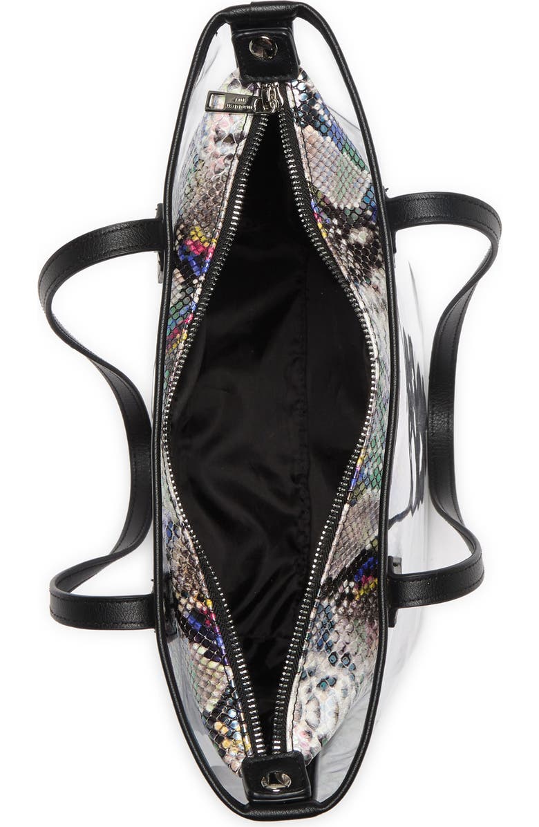 Madden Girl Snake Embossed Pouch & Transparent Tote Bag, Alternate, color,