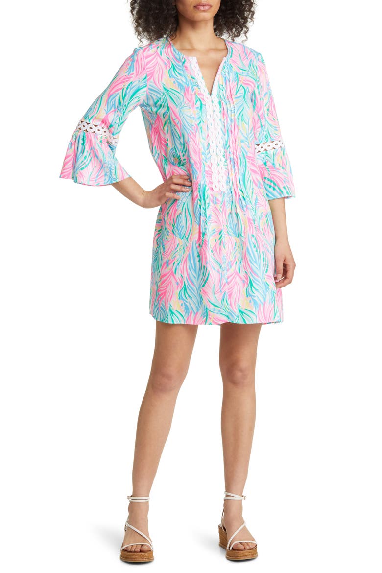 Hollie Print Tunic Dress, Main, color, MULTI SEA TURTLE SOIREE