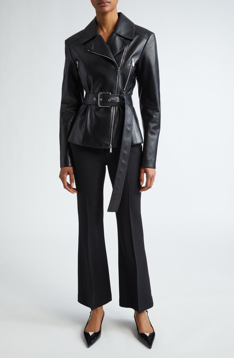 Michael Kors Collection Haylee Crepe Flare Leg Trousers, Alternate, color, Black