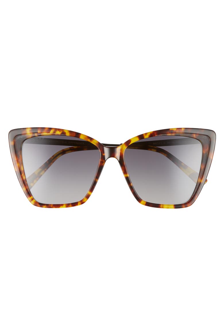 Becky II 56mm Cat Eye Sunglasses, Main, color, AMBER TORTOISE/ BLUE GRADIENT
