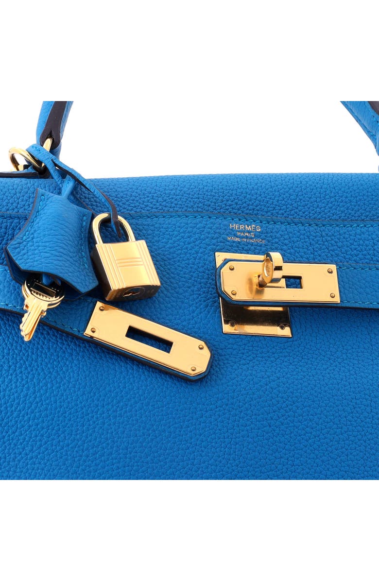 Pre-Owned Hermes Kelly Handbag Blue Togo with Gold Hardware 28, Alternate, color,