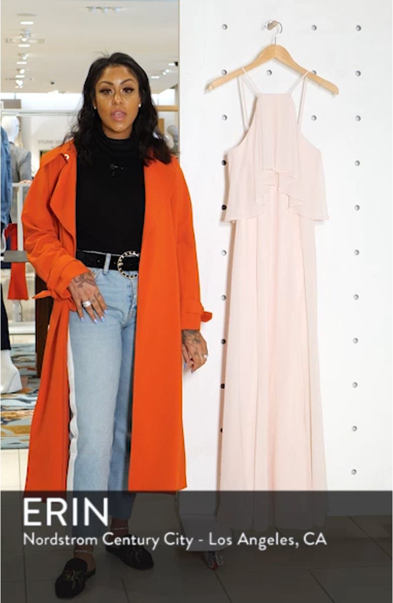 Flutter Halter Chiffon A-Line Gown, sales video thumbnail