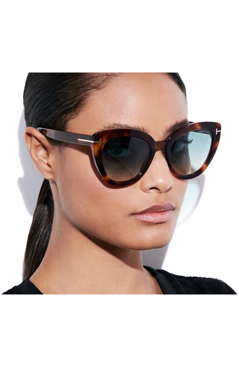 TOM FORD Izzi 53mm Cat Eye Sunglasses, Alternate, color, 