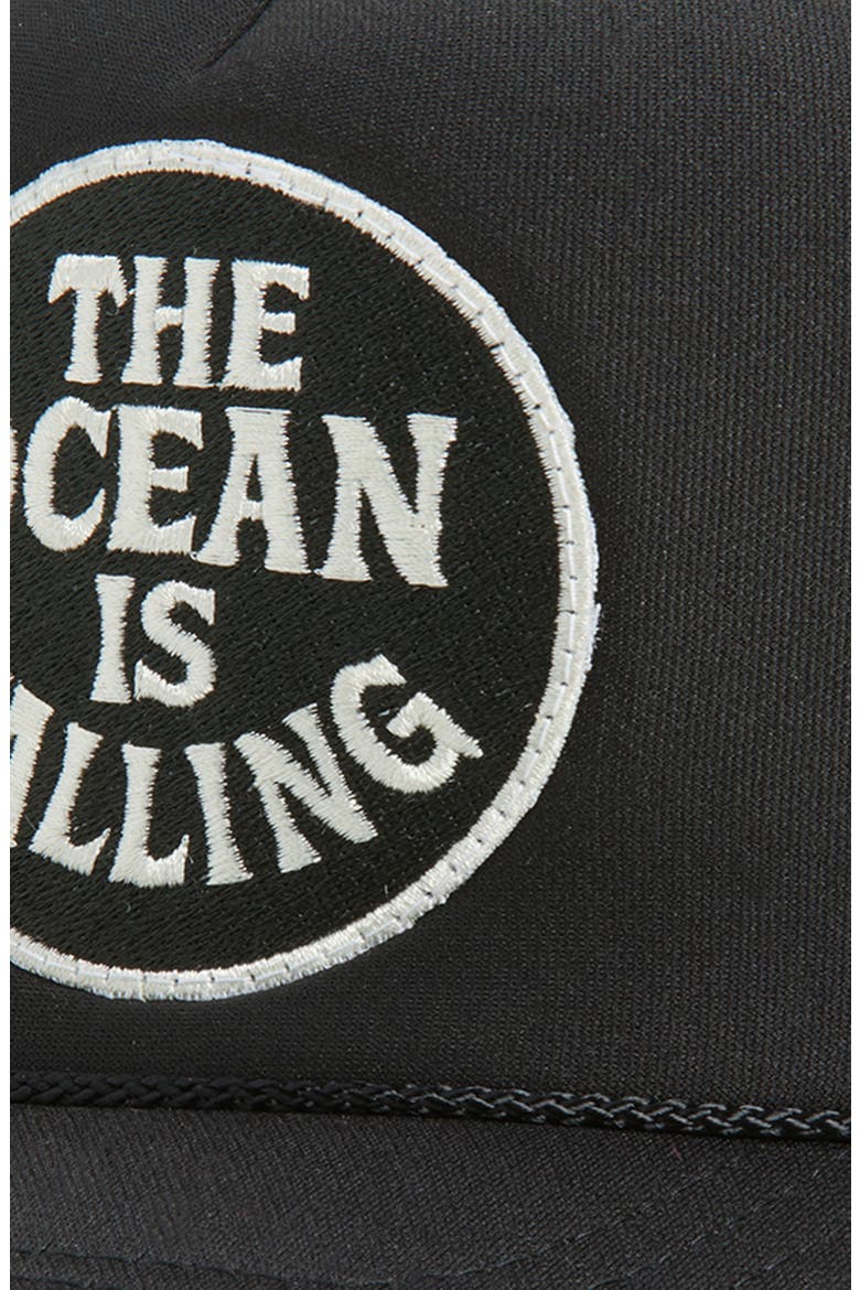 The Ocean Is Calling Trucker Hat, Alternate, color, BLACK