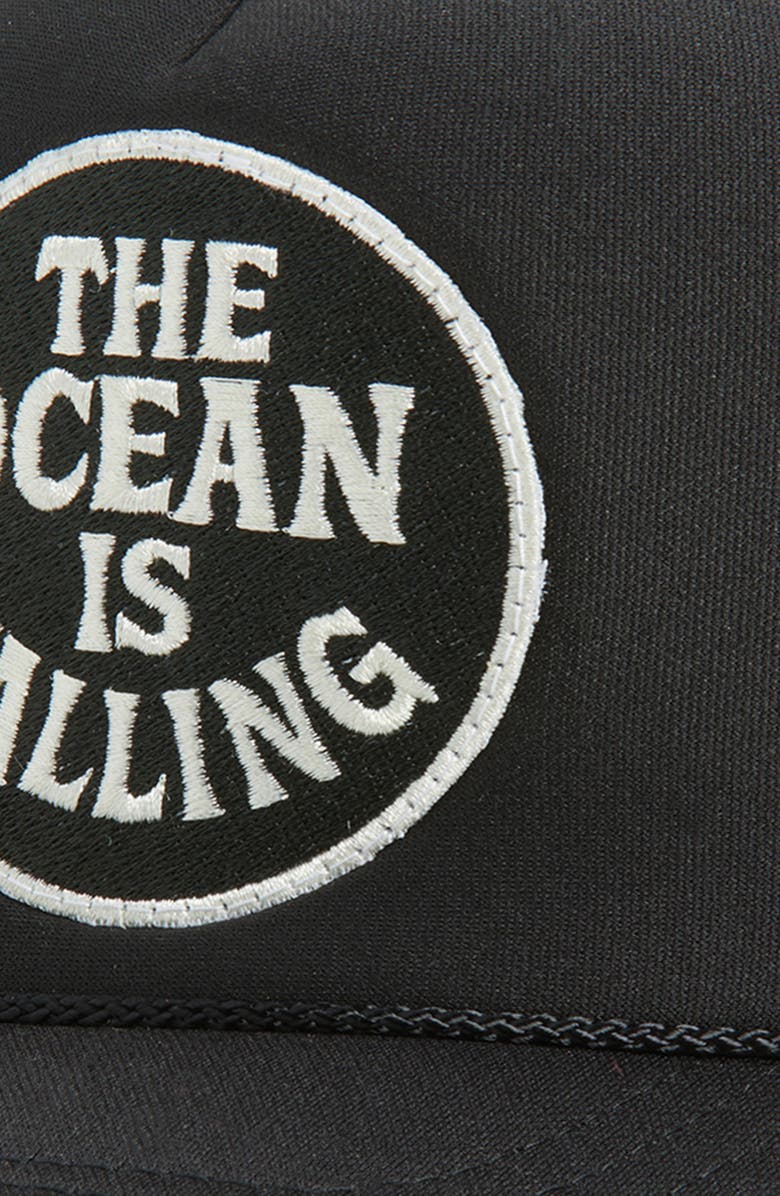 Friday Feelin’ The Ocean Is Calling Trucker Hat, Alternate, color, Black