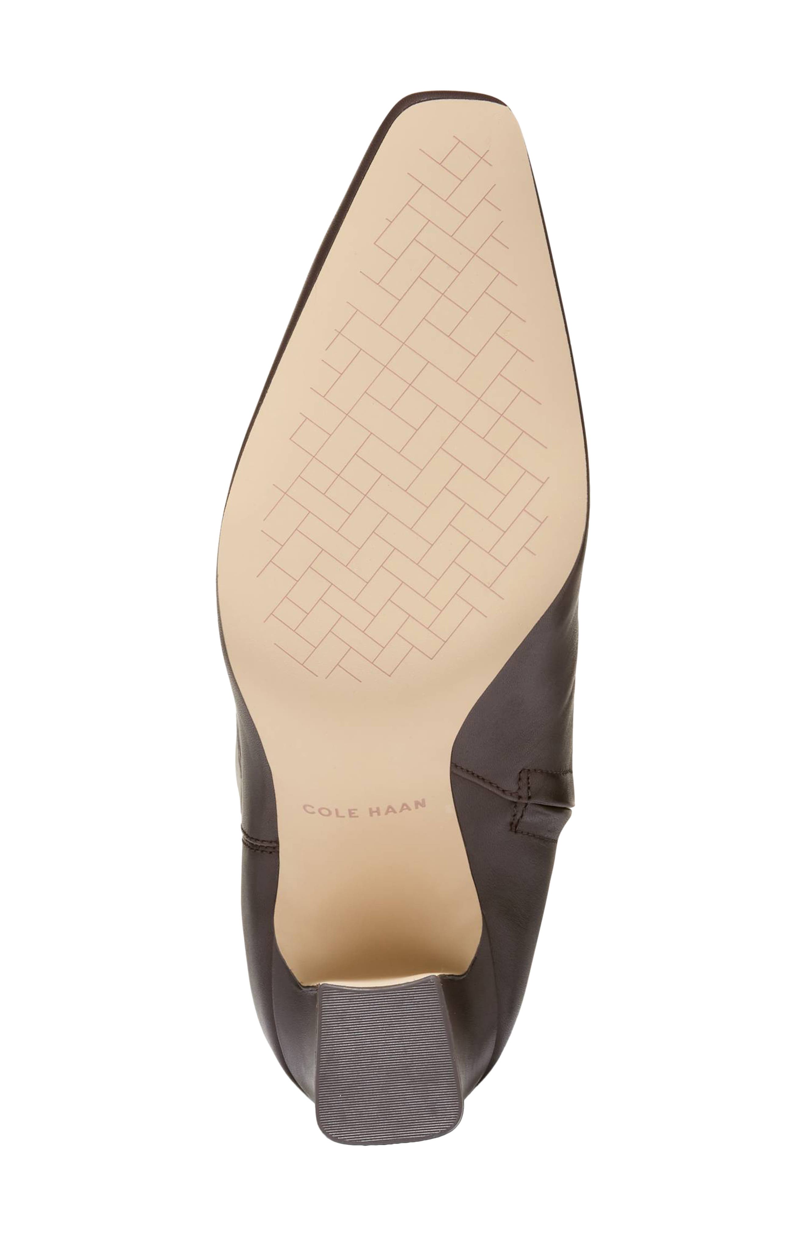 Blanche Snip Toe Leather Boot, Alternate, color, DARK CHOCOLATE LEATHER