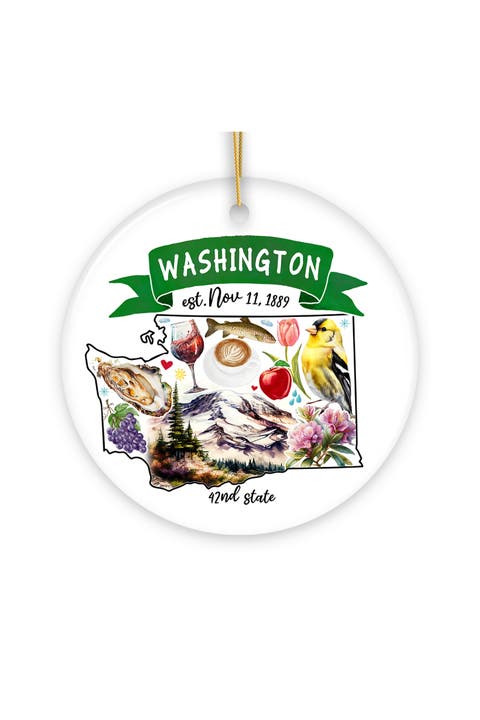 Washington Evergreen State Ornament - Version 1