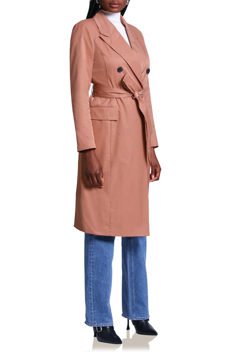 Avec Les Filles Stretch Cotton Blend Belted Trench Coat, Alternate, color,