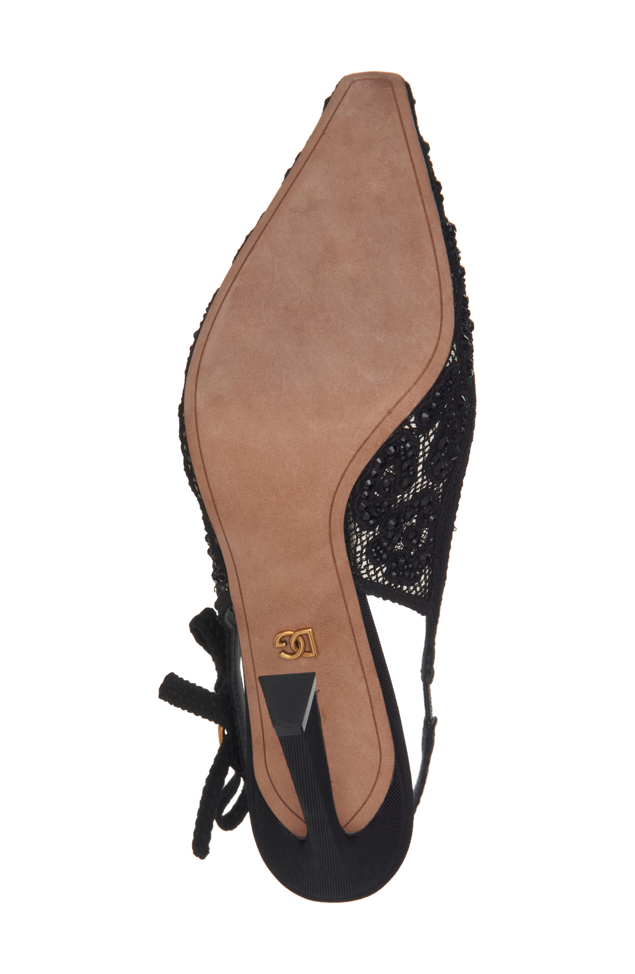 Dolce&Gabbana Embellished Lace Slingback Pump, Alternate, color, Nero
