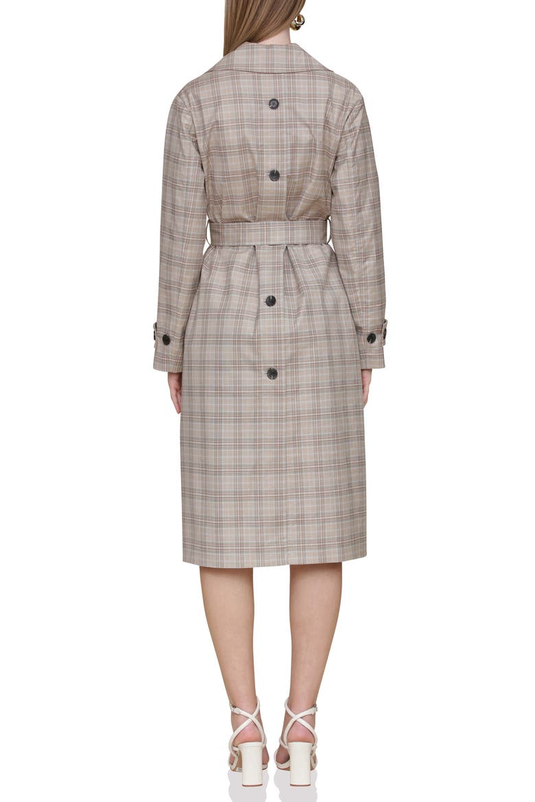 Plaid Trench Coat, Alternate, color, TAUPE PLAID