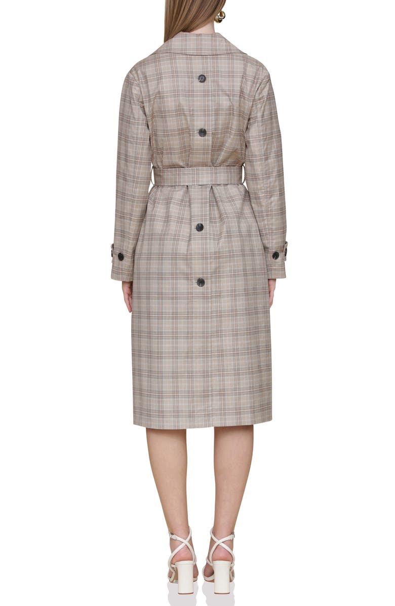Avec Les Filles Plaid Trench Coat, Alternate, color, Taupe Plaid