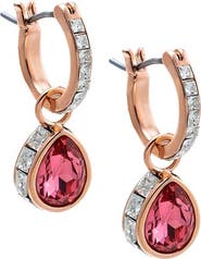 BY ADINA EDEN Colored Pear Pave Rimmed Drop Huggie Earring