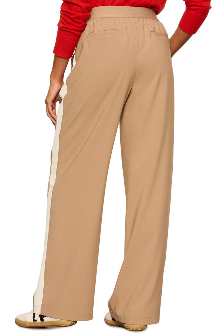 Wide Leg Track Pants, Alternate, color, ALMOND