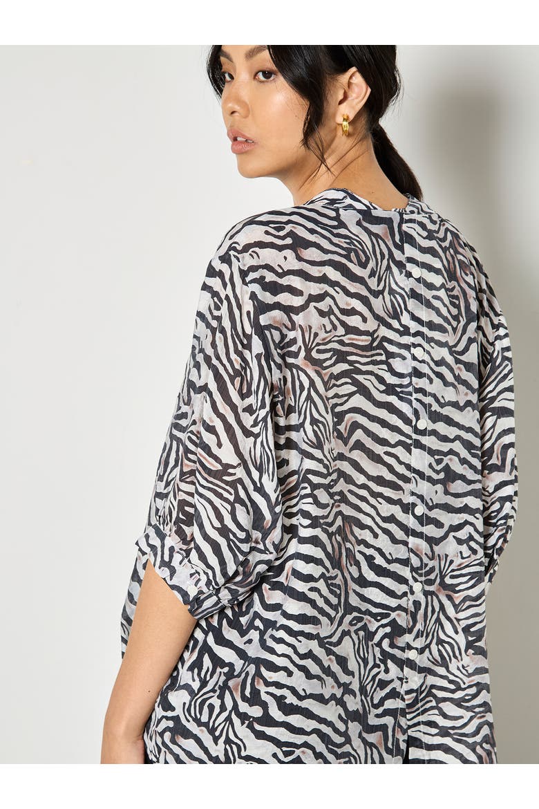 Oversized Semi-sheer Blouse, Alternate, color, White