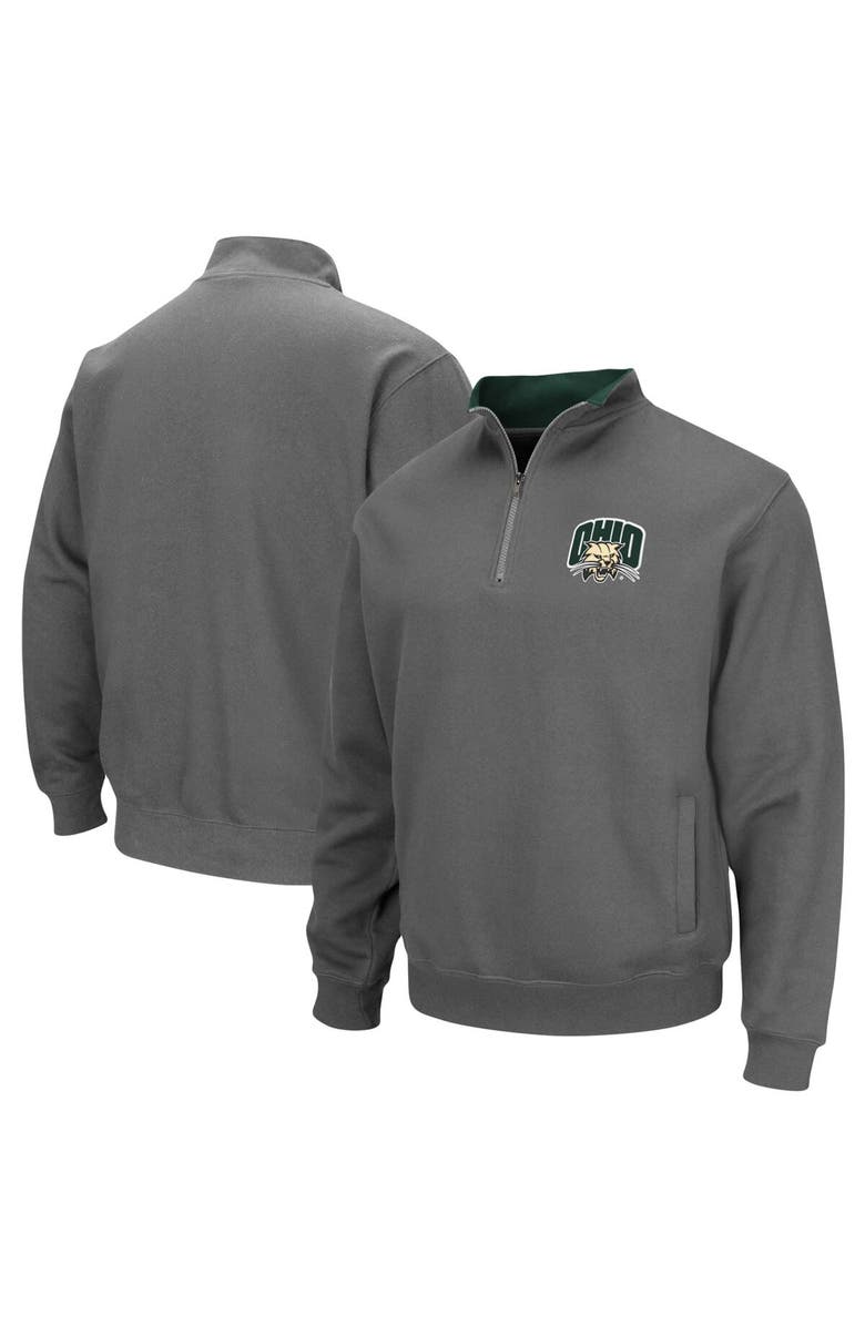 COLOSSEUM Men's Colosseum Charcoal Ohio Bobcats Tortugas Logo Quarter-Zip Jacket, Main, color, Charcoal