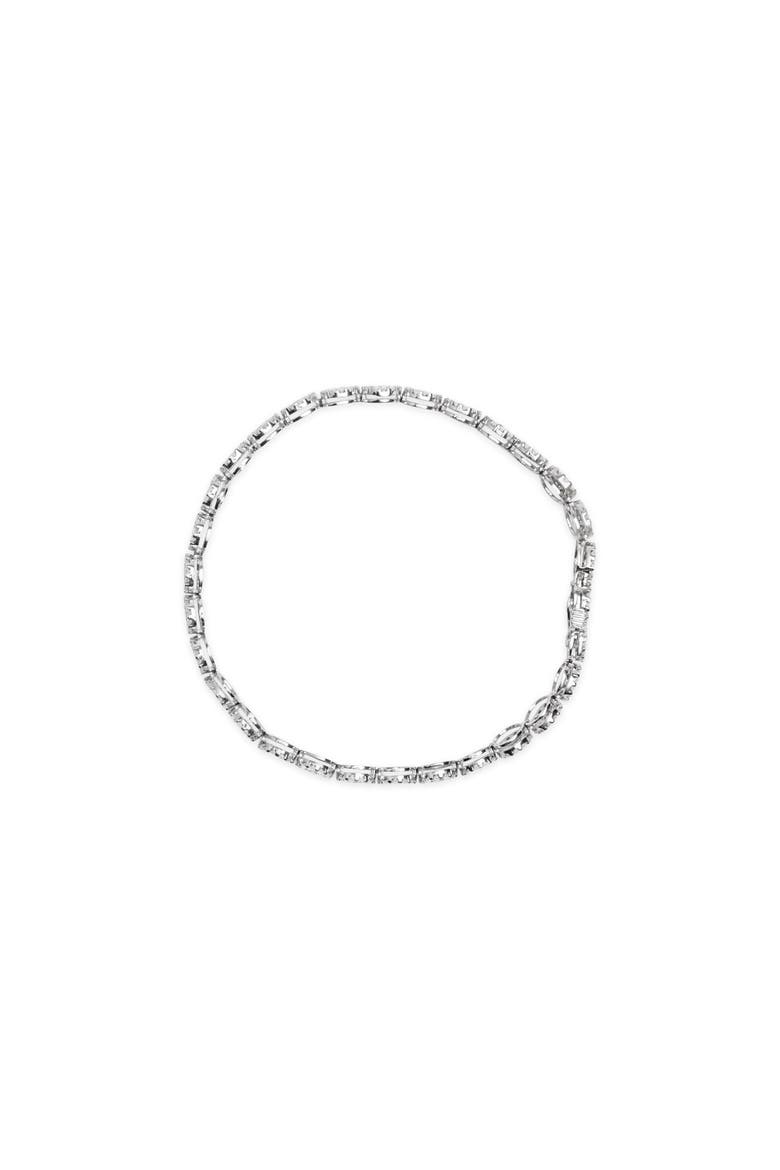14K White Gold 2.00 Cttw Diamond Halo Link Tennis Bracelet, Alternate, color, White