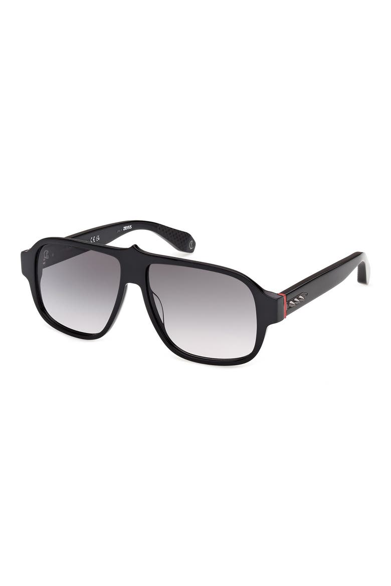 59mm Gradient Navigator Sunglasses, Alternate, color, BLACK/ METAL/ CRYSTAL/SMOKE